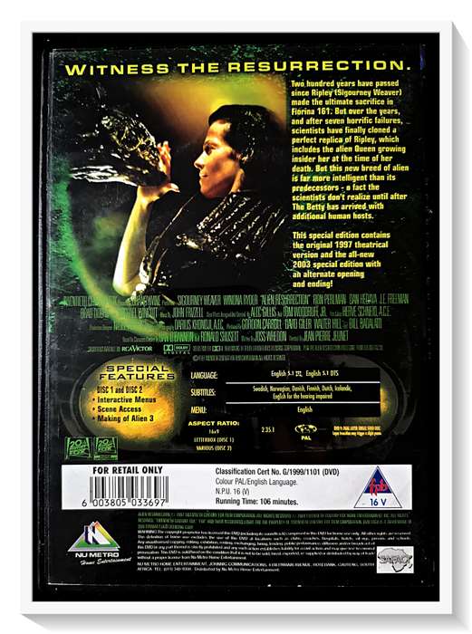 Alien Resurrection 2 Disc Special Edition - Sci-Fi Horror - Disc and Casing in Excellent Condition