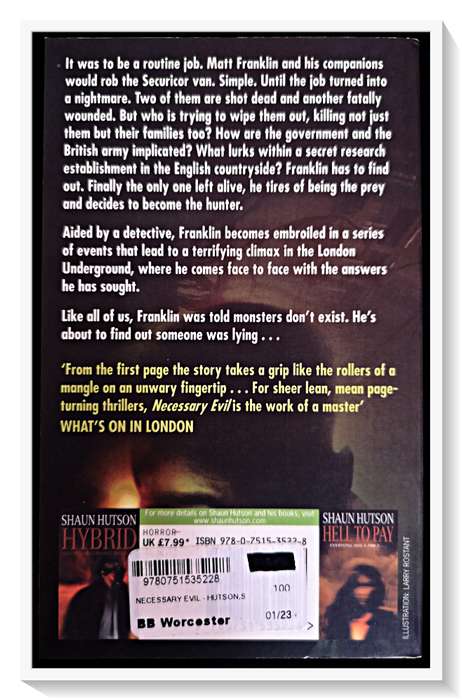 SHAUN HUTSON: Necessary Evil - A Sphere Paperback - Horror - Condition: Very Good +