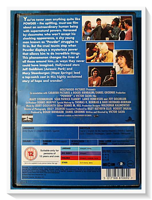 POWDER - Paranormal Drama - DVD - Condition - Very Good - Rare Film ***