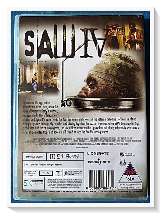 SAW IV - Genre - Abject Horror - DVD - Condition - Very Good - Cult ***