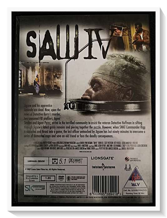 SAW IV - Its a Trap - The SAW Series - DVD - PG18VLN - Disc & Casing in VG Condition*