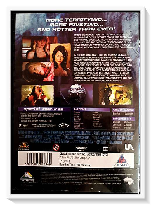 Species III - Rare DVD - Horror - PG 16 - Condition - Very Good*