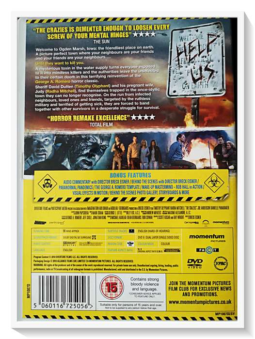 The Crazies - An Instant Classic PG2-16VHL - In Excellent Condition