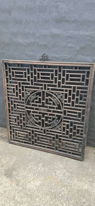 Antique Chinese Wooden Lattice Panel