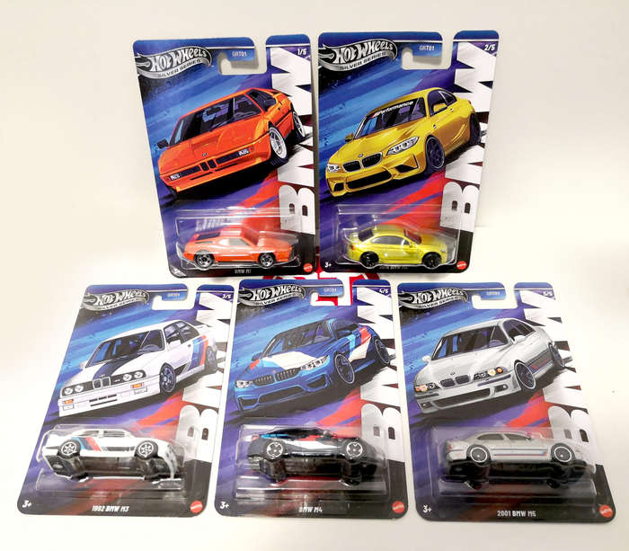 2025 Hot Wheels "Silver Series" BMW - Full set (5 vehicles)