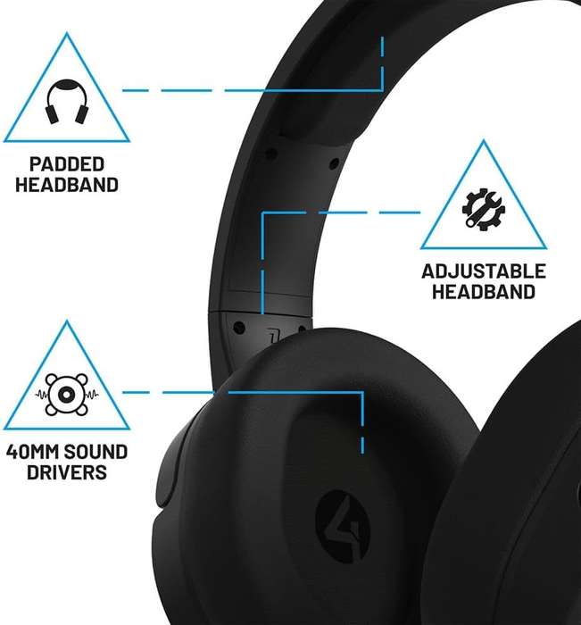 4Gamers Panther Over-Ear Gaming Headset Compatible with PS4/PS5, XBOX, Switch & PC