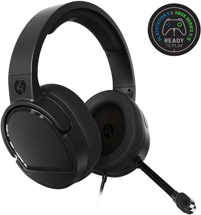 4Gamers Panther Over-Ear Gaming Headset Compatible with PS4/PS5, XBOX, Switch & PC