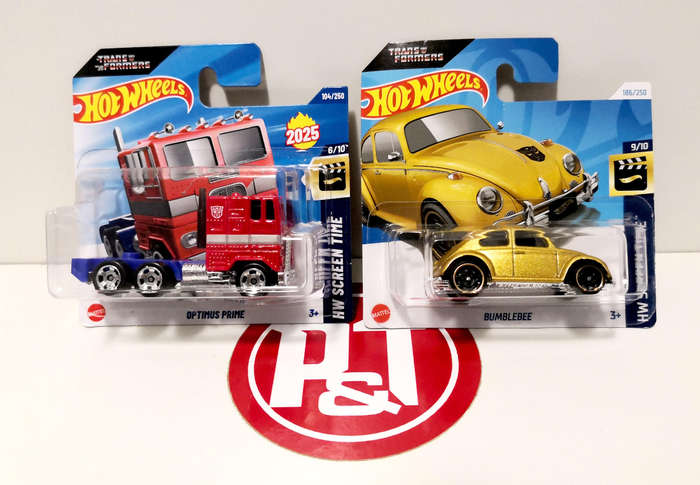 Hot Wheels Transformers Combo (2 x Vehicles - Optimus Prime + Bumblebee)