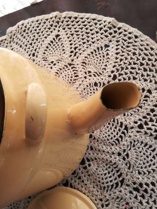 Large enamel teapot
