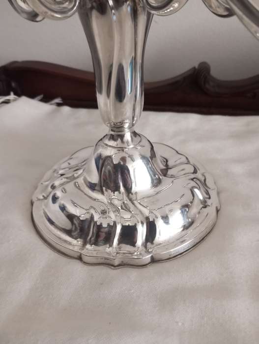 A fabulous 5 candle sterling silver candelbra
