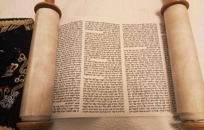 A small replica sefer Torah ( Torah scroll)