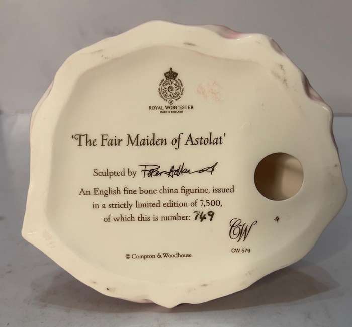 Royal Worcester "The Fair Maiden of Astolat" Fine Bone China Figurine Limited Edition