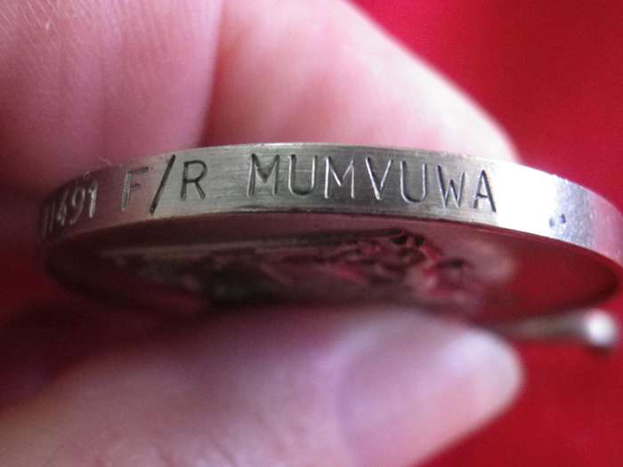 RHODESIA - FULL SIZE RhGSM - TO A. 11491 F/R MUMVUWA -SERVED IN SBY. POLICE RESERVE-SEE BELOW (207)