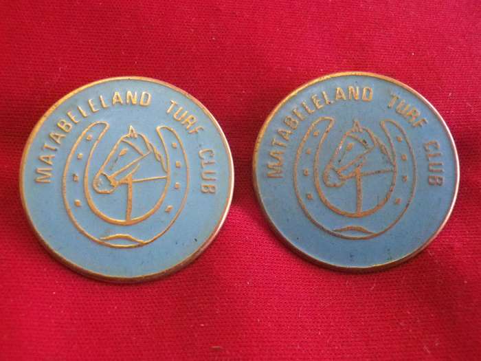 TURF CLUB BADGES - MATABELELAND TURF CLUB BADGES   BOTH NUMBERED 38                      (23)