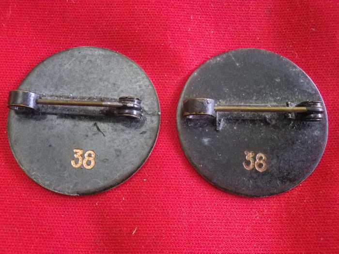 TURF CLUB BADGES - MATABELELAND TURF CLUB BADGES   BOTH NUMBERED 38                      (23)