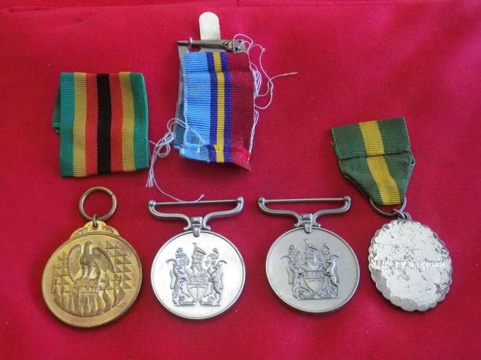 GOOD GROUP -RhGSM X 2 + Z.I.M + MEDAL FOR TERRITORIAL SERVICE TO CAPT W.B. LETCHER - SEE BELOW (223)