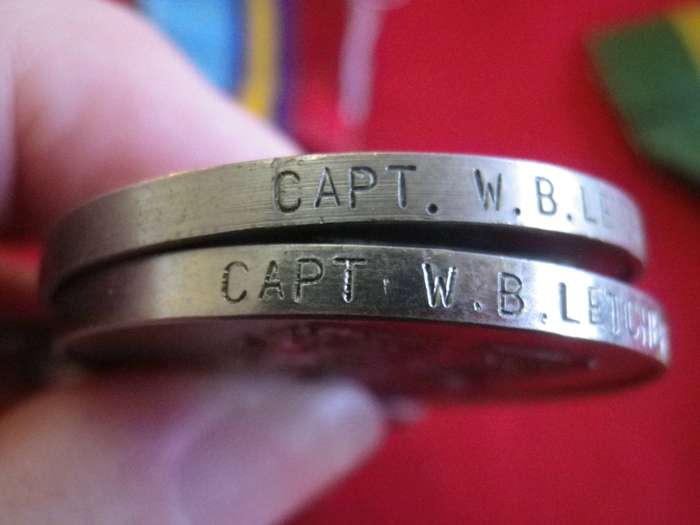 GOOD GROUP -RhGSM X 2 + Z.I.M + MEDAL FOR TERRITORIAL SERVICE TO CAPT W.B. LETCHER - SEE BELOW (223)
