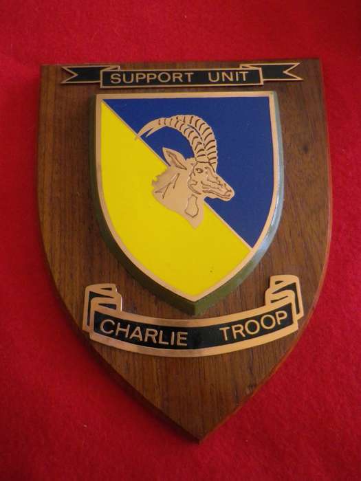 RHODESIA - BSAP SUPPORT UNIT "CHARLIE TROOP " PLAQUE - SCARCE   (8944)