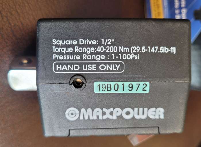 Digital 12" Torque Adaptor With Tyre Pressure Gauge