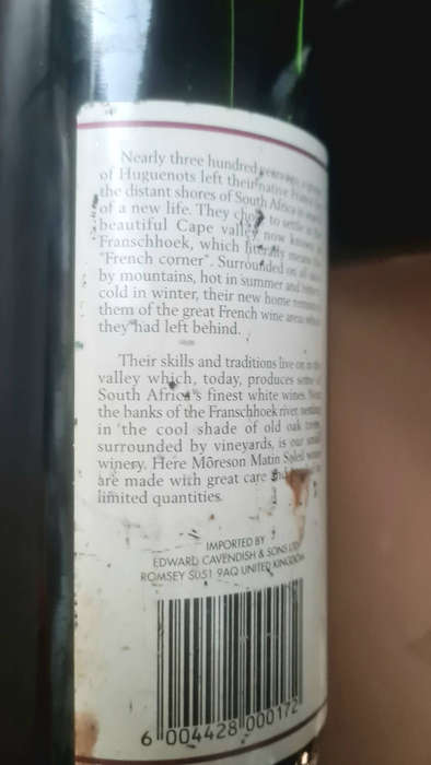 Collector`s Vintage Wine Collection. VLOTTENBURG PAARL 1995/MORESON 1994-CERTIFIED & NUMBERED