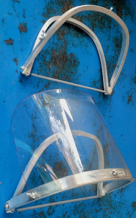 Aluminium Face Shield Lot - 1 Complete & 1 Replacement Frame