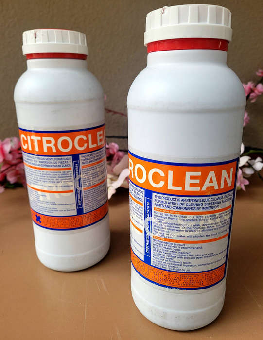 LIQUID CITROCLEAN - (For Cleaning Squeezing Machine Parts Like Juicers).  Bid Per Piece-To Take Both