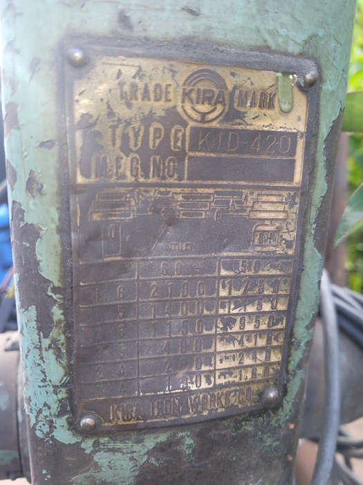 Vintage KIRA Heavy Duty Single Phase Industrial Drill Press