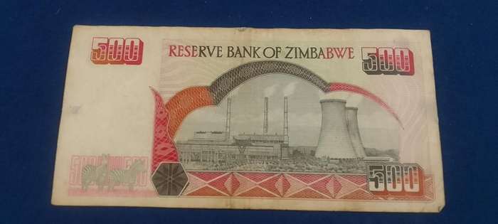 BANK OF ZIMBABWE FIVE HUNDRED DOLLARS -  CIRCULATED CONDITION - 2001 - 2 NOTES