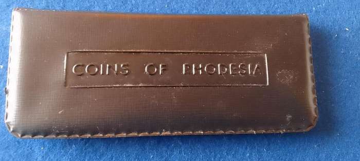 COINS OF RHODESIA SET - IN LEATHER POUCH - mix years 1960's and 1970`S