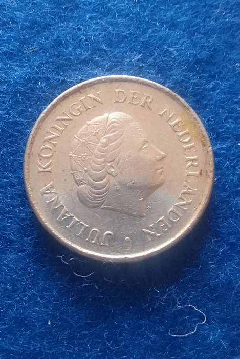 1969 NETHERLANDS 25c QUEEN JULIANA NICKEL COIN