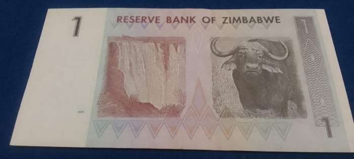 BANK OF ZIMBABWE ONE DOLLAR BANKNOTE-  AUNC CONDITION - A-NUMBER (2007)