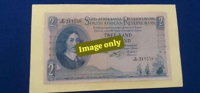 RSA TWO RAND BANKNOTE  - G RISSIK 1962 - 219058