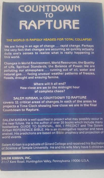 Book: Countdown to Rapture - Salem Kirban