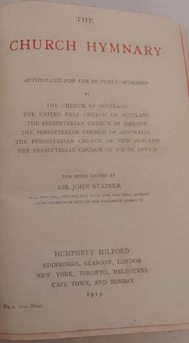 The Church Hymnary of Scotland 1919