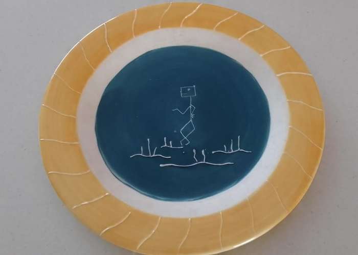 HAND PAINTED CERAMIC SIDE PLATE