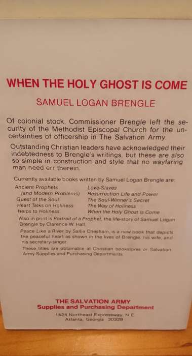 Book:  When the Holy Ghost is come - col. Brengle