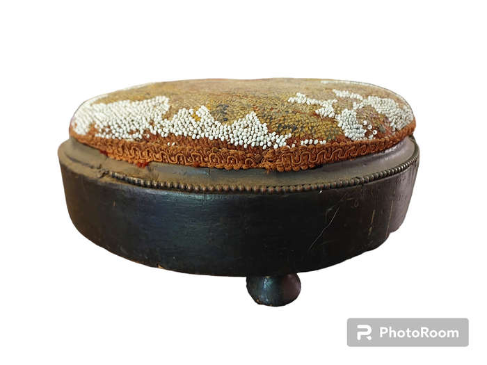 Victorian beaded footstool