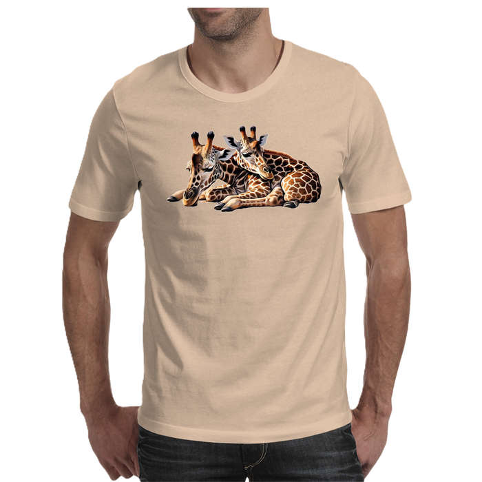 Wildlife print- GIRAFFE  men's T-shirt 100% cotton
