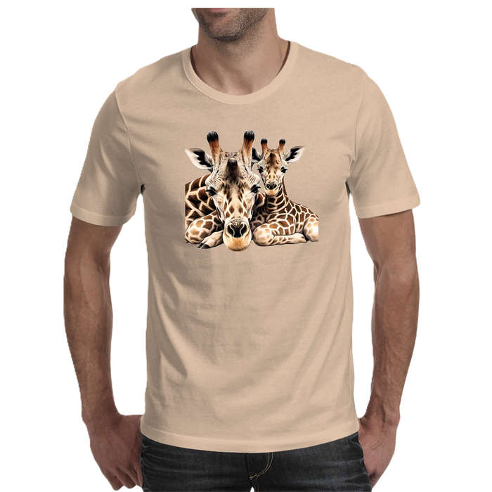 Wildlife print- GIRAFFE  men's T-shirt 100% cotton
