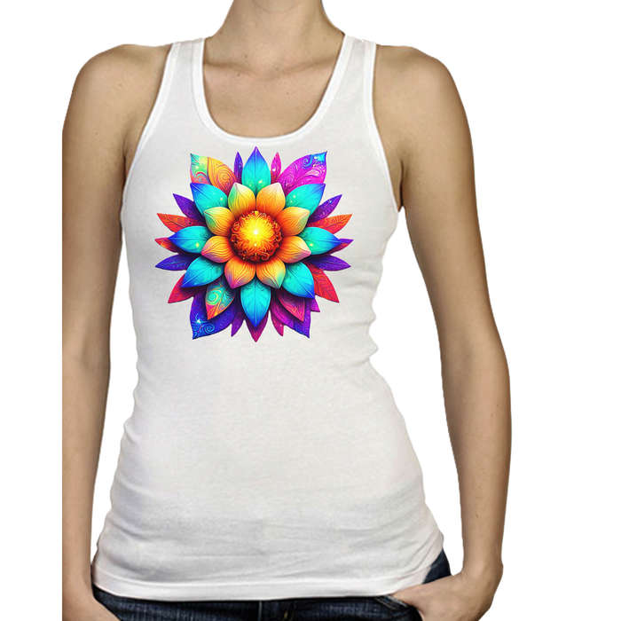 Ladies Vest - FLOWER POWER - sizes XS - 4XL