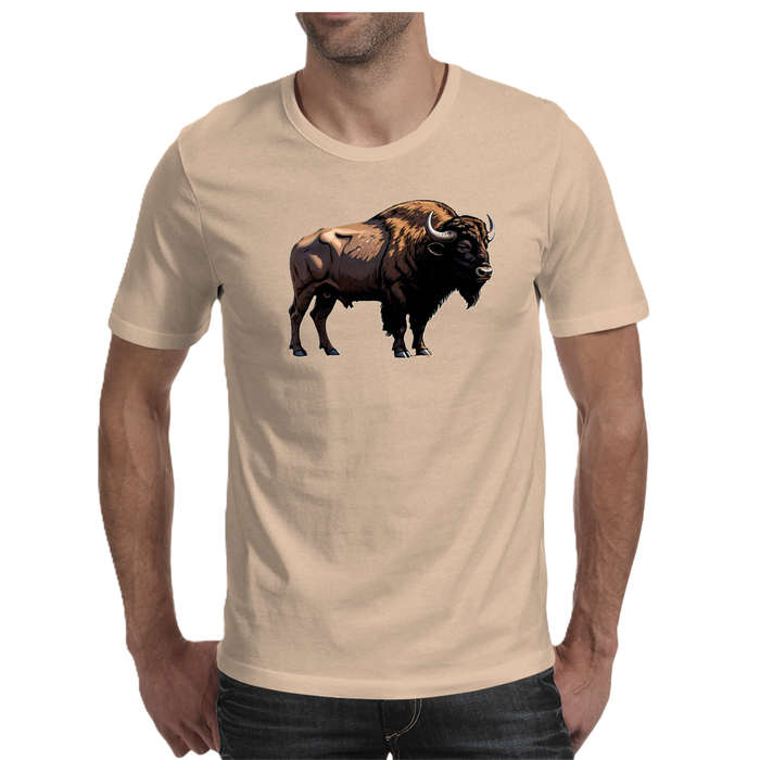 Wildlife print- BUFFALO men's T-shirt 100% cotton