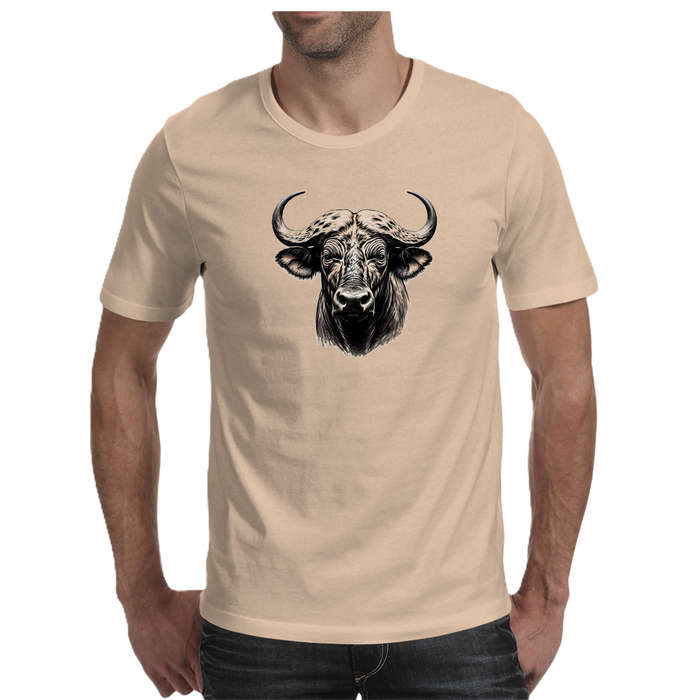 Wildlife print- BUFFALO men's T-shirt 100% cotton