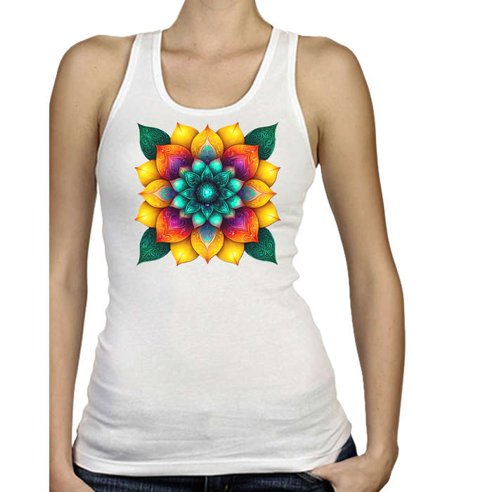 Ladies Vest - FLOWER POWER - sizes XS - 4XL