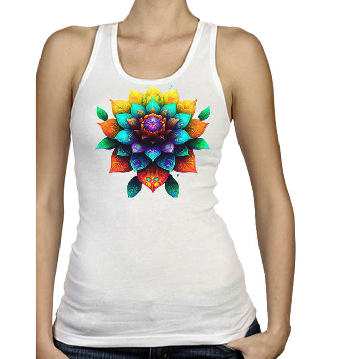 Ladies Vest - FLOWER POWER - sizes XS - 4XL