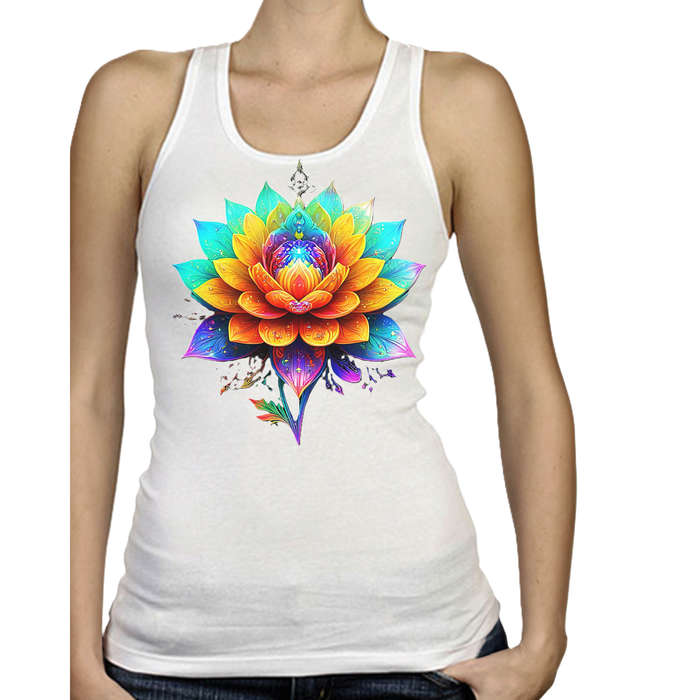 Ladies Vest - FLOWER POWER - sizes XS - 4XL