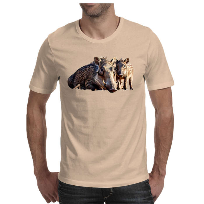 Wildlife print- WARTHOG men's T-shirt 100% cotton