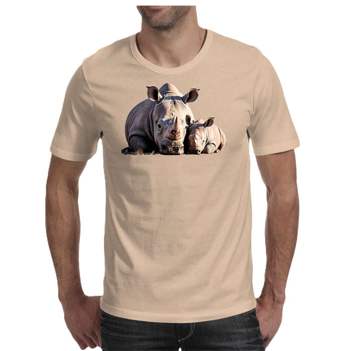 Wildlife print- RHINO men's T-shirt 100% cotton
