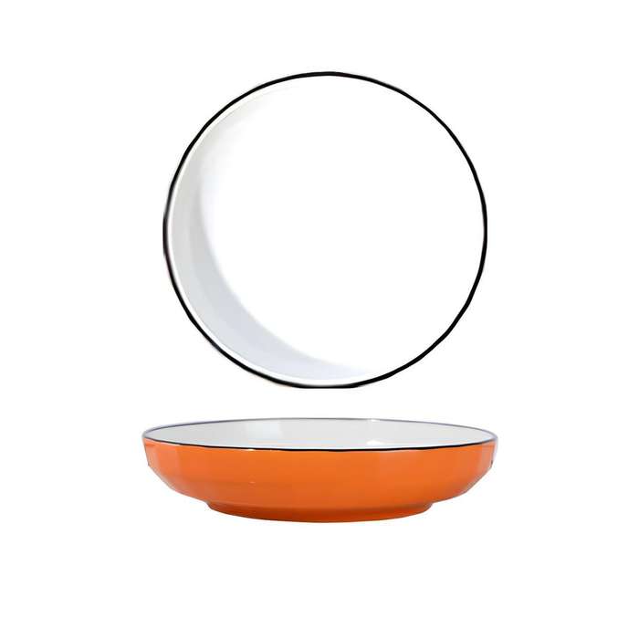 Set of 4 Orange Ceramic Salad Plate