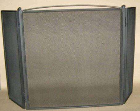 3 Panel heavy fire screen with hinged side panels