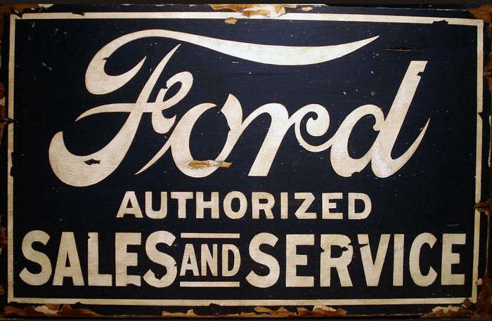Ford Sales And Service Metal Sign